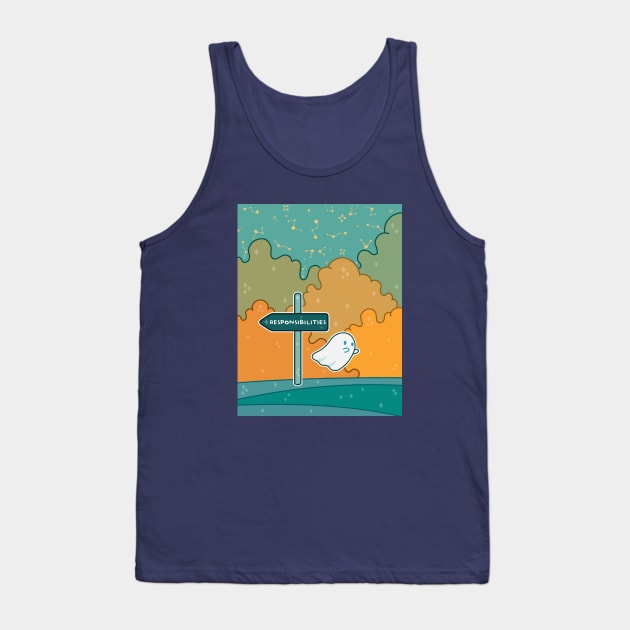 A ghost escaping his responsibilities Tank Top by inkcapella